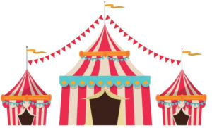 Carnival tent cartoon.